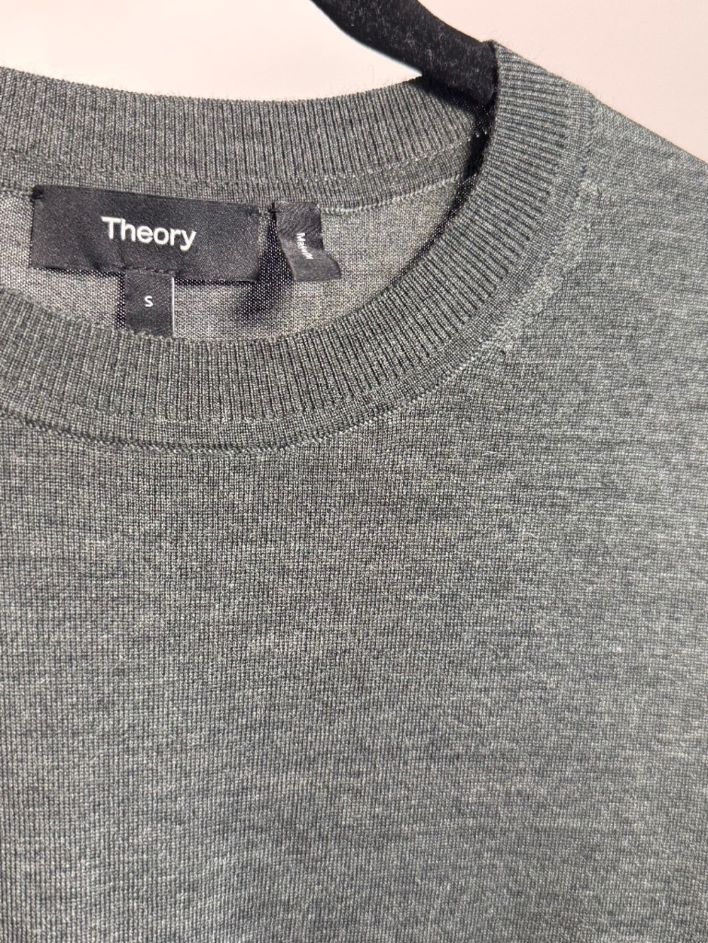 Theory Heather Gray Crewneck Sweater